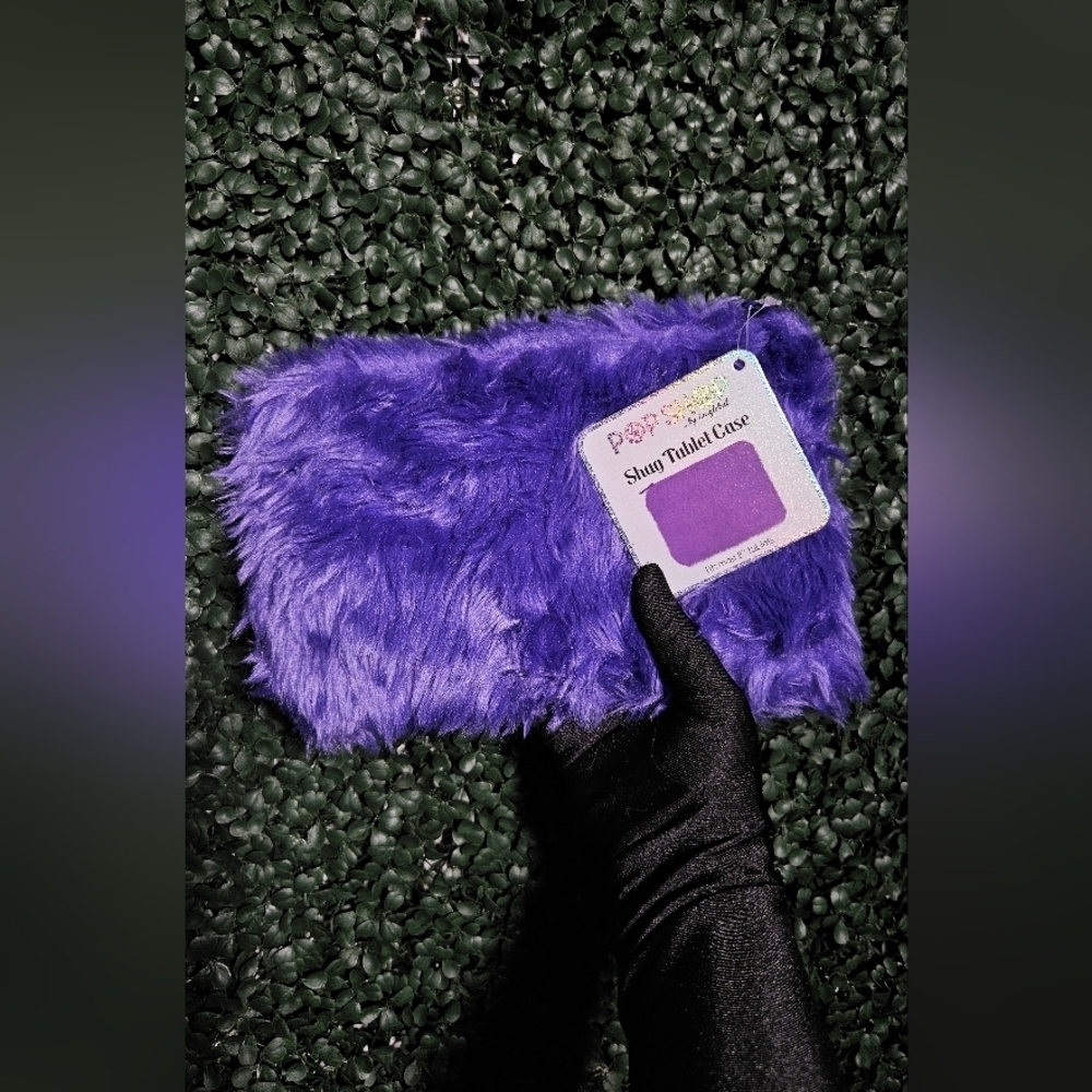 Purple Furry Tablet Case Fits Most 8" Tablets